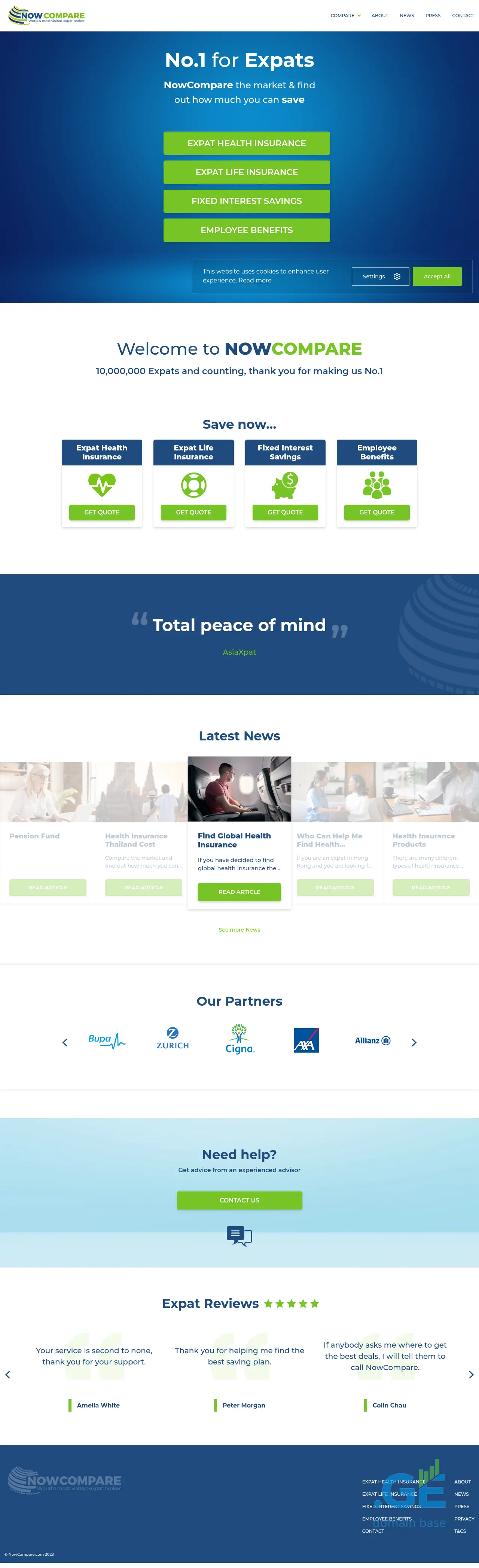 Screenshot of the site nowcompare.ge