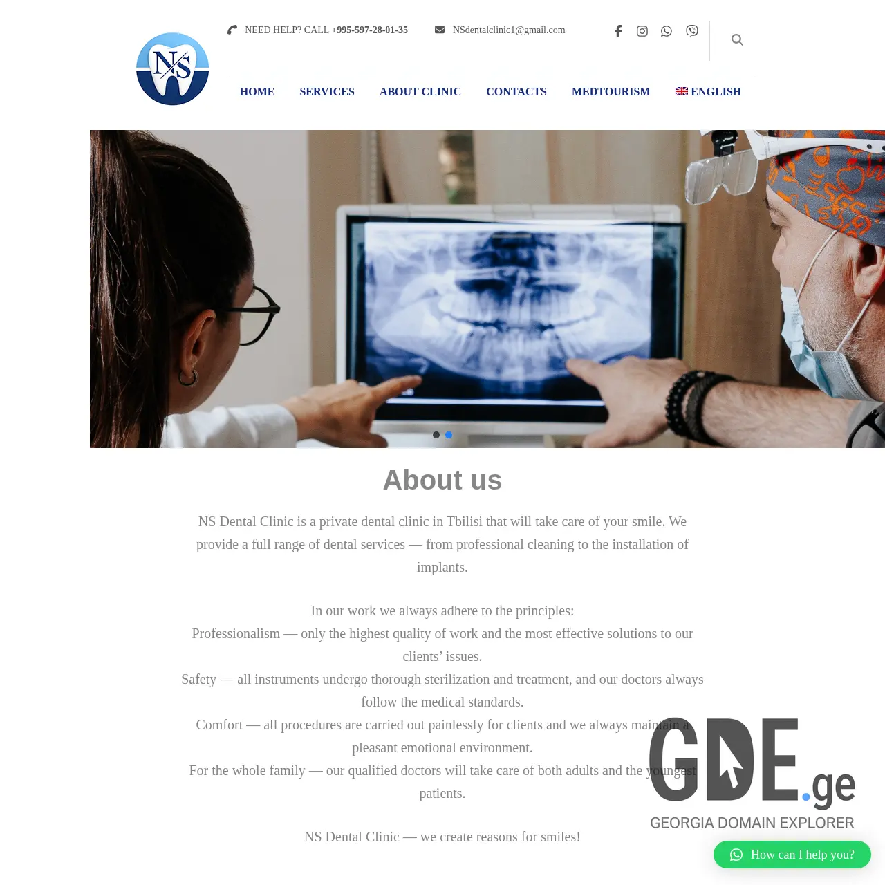 Screenshot of the site nsdent.ge at 2025-12-12