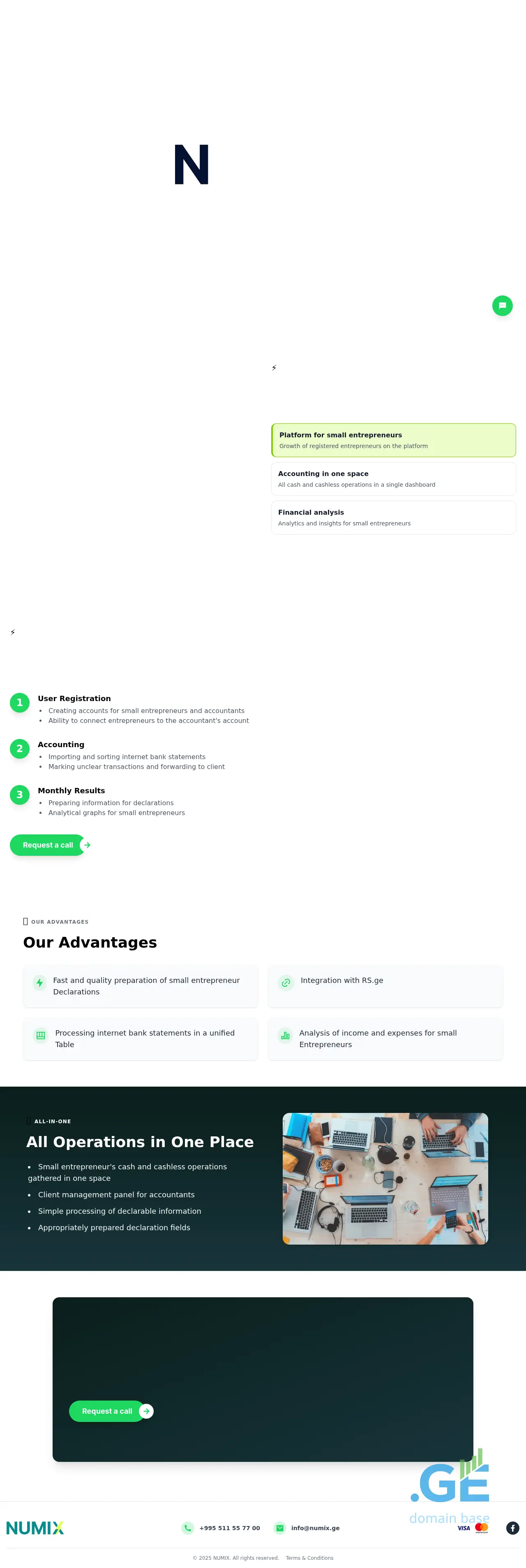 Screenshot of the site numix.ge