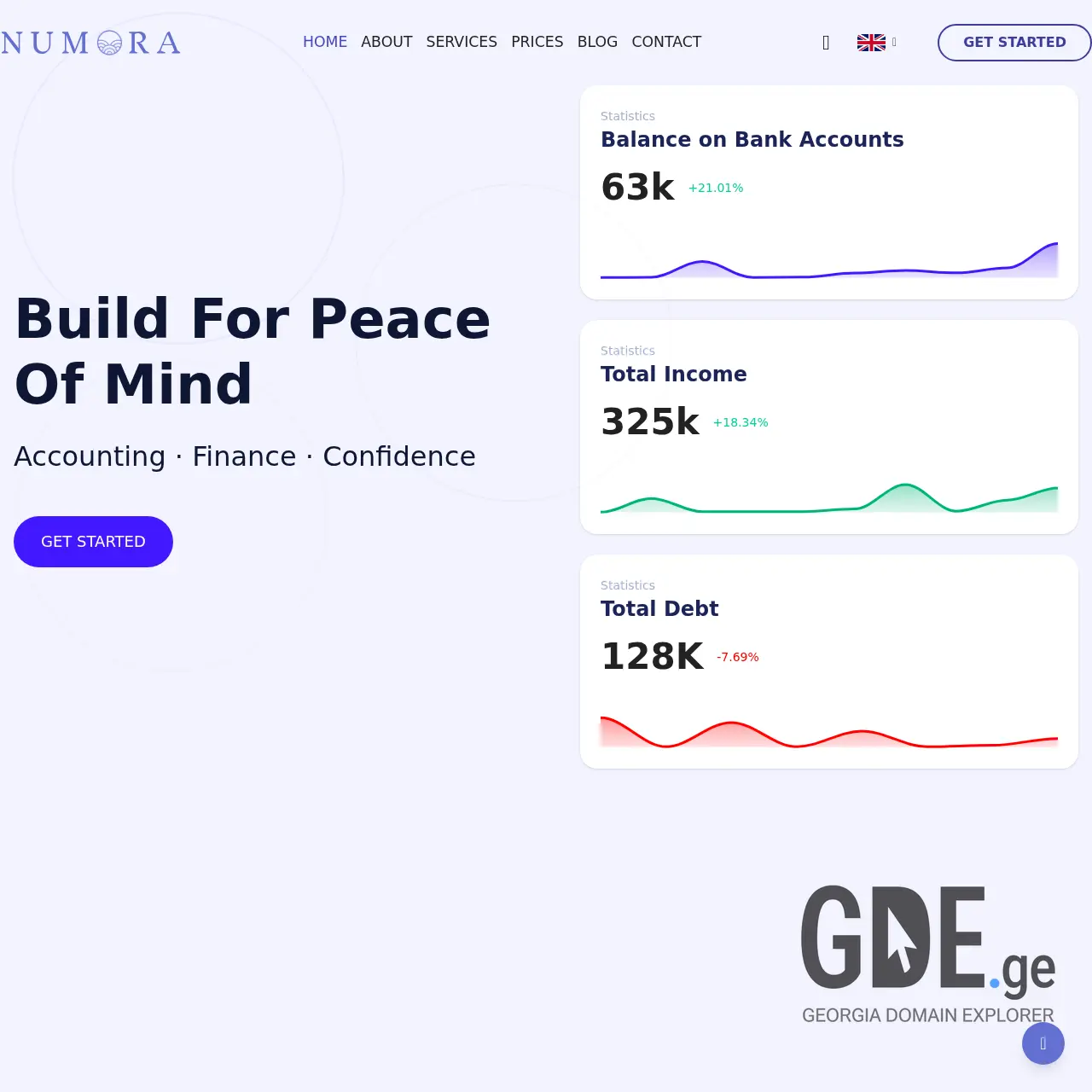 Screenshot of the site numora.ge at 2025-12-12