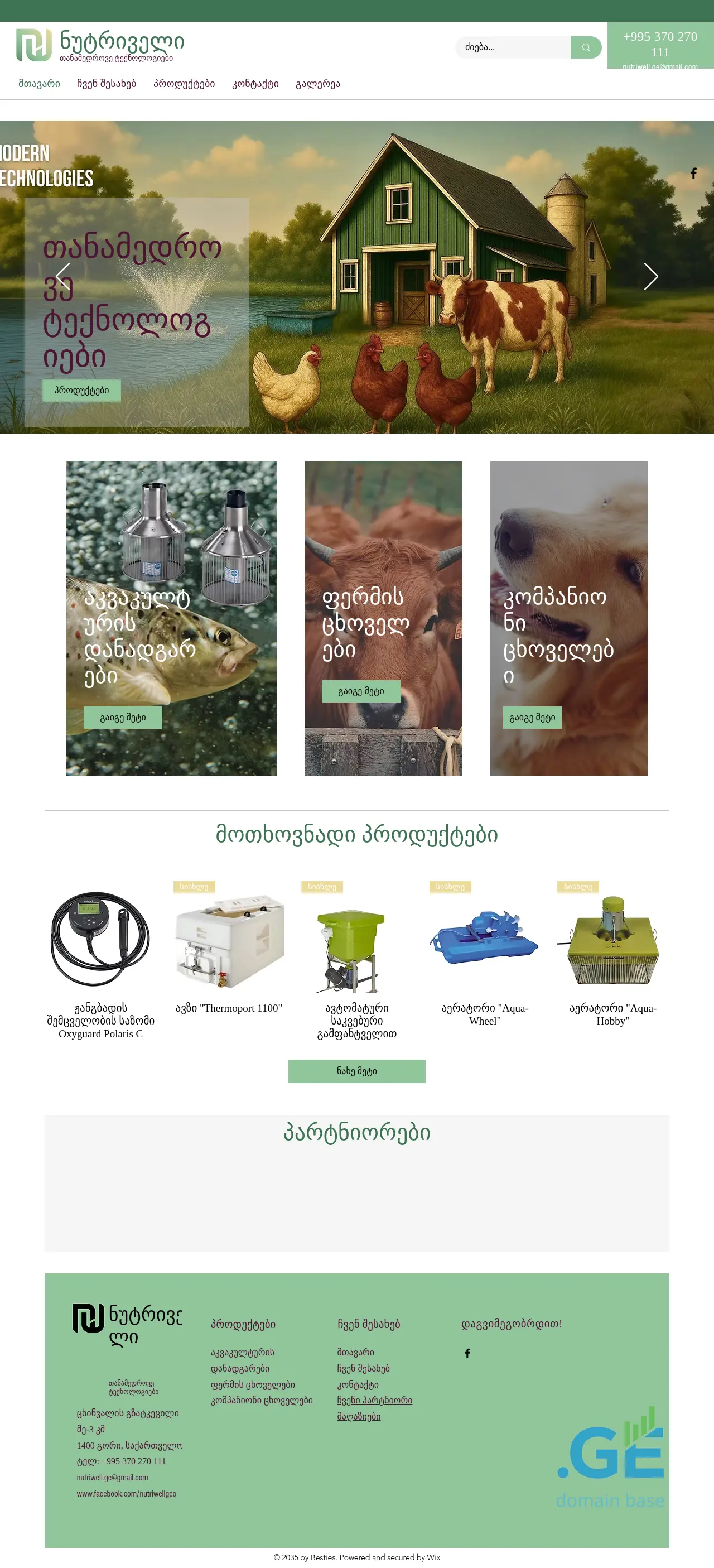 Screenshot of the site nutriwell.ge
