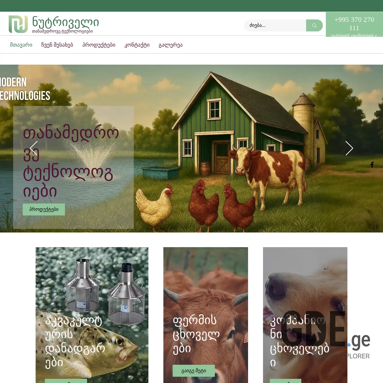 Screenshot of the site nutriwell.ge at 2025-12-12