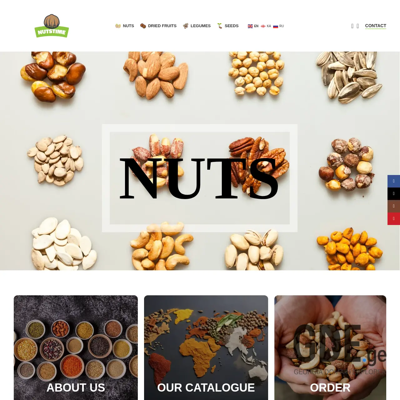 Screenshot of the site nutstime.ge at 2025-12-11