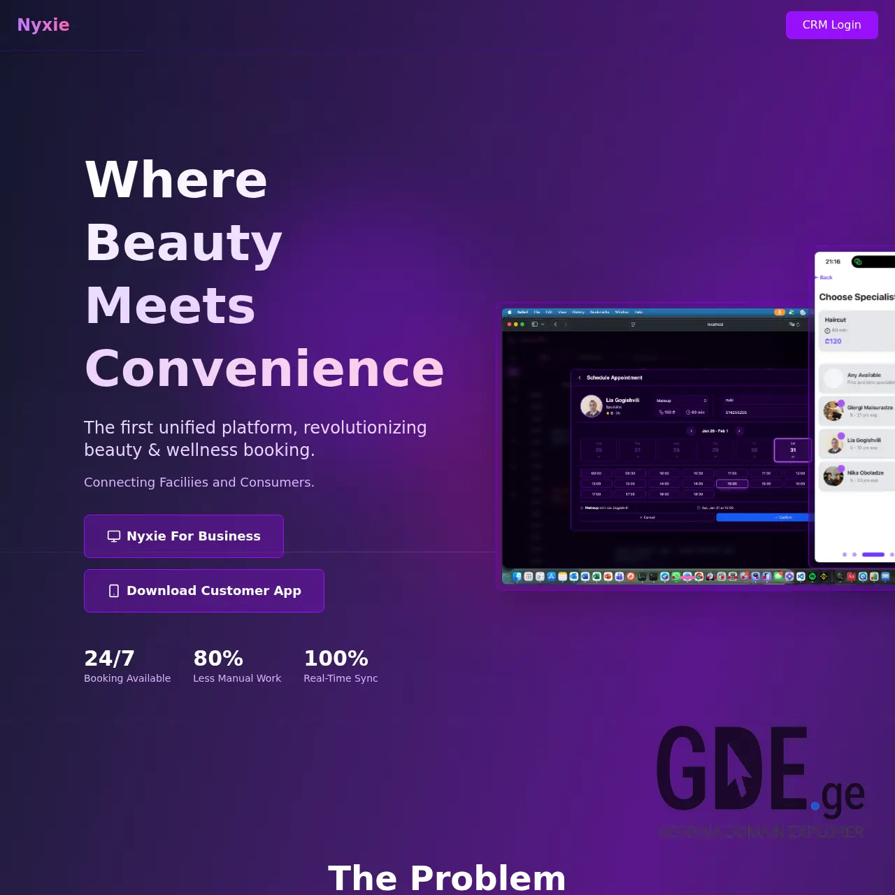 Screenshot of the site nyxie.ge at 2026-02-01