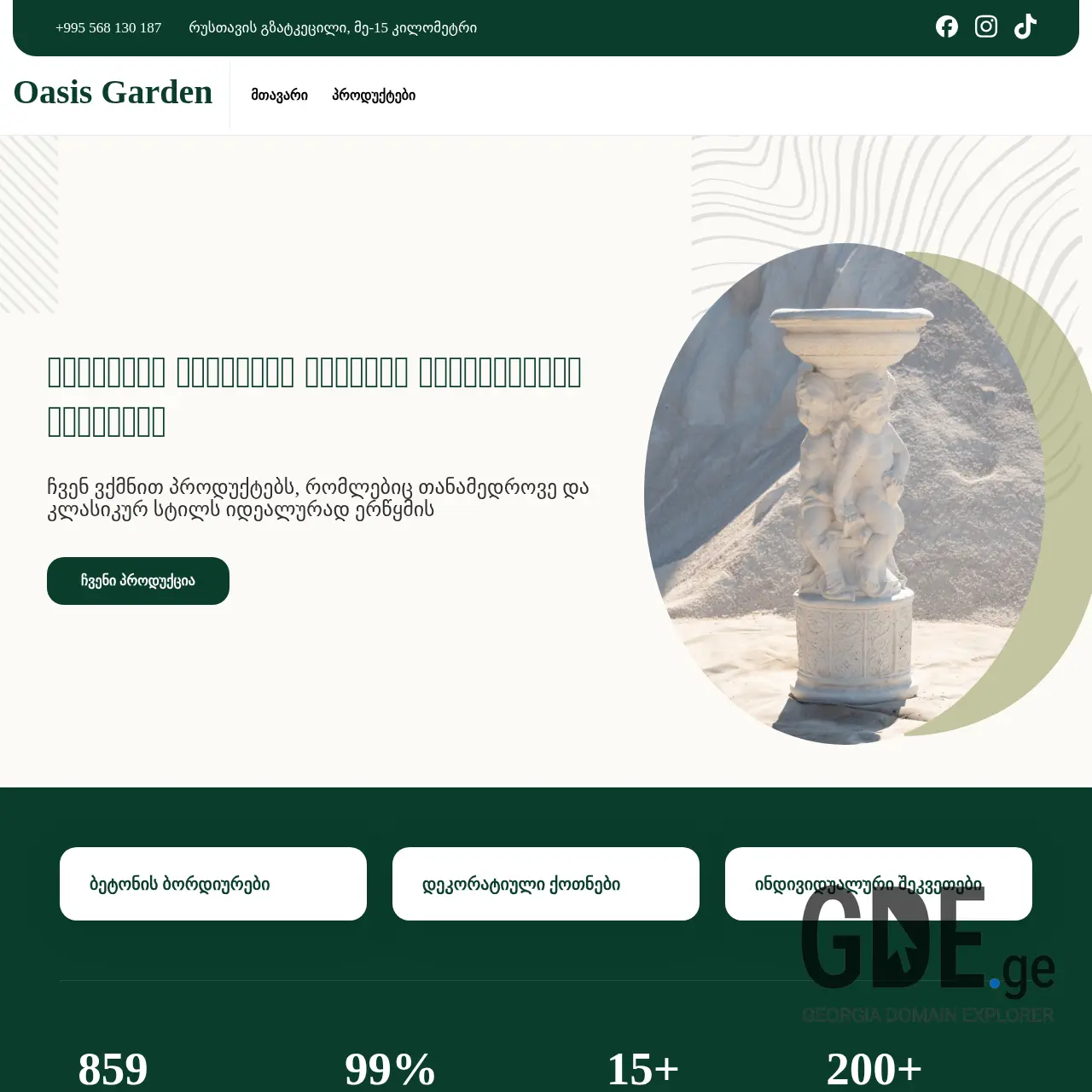 Screenshot of the site oasisg.ge at 2025-12-12