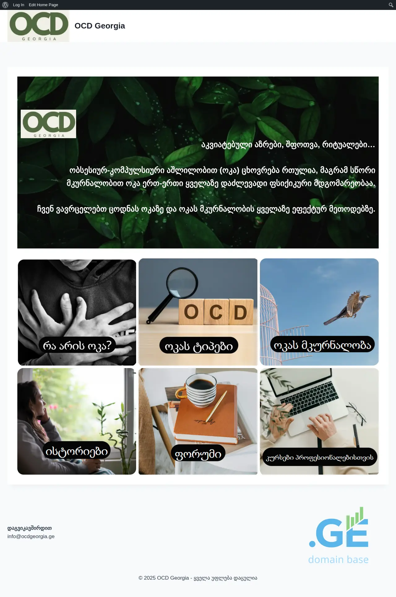 Screenshot of the site ocdgeorgia.ge