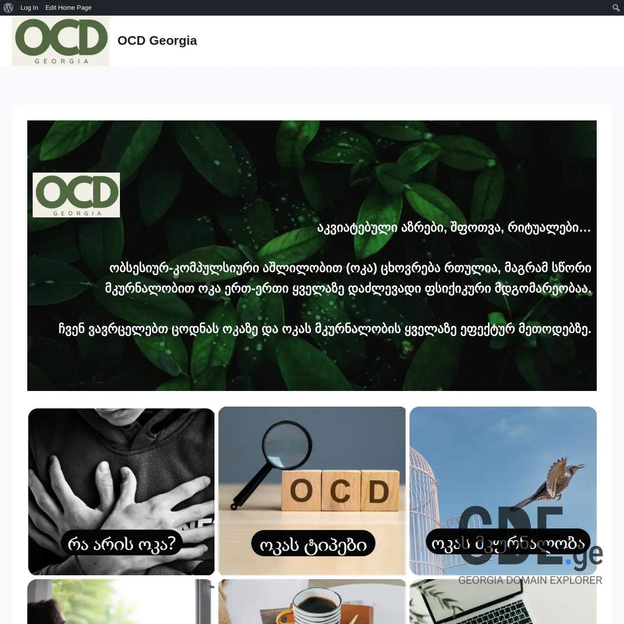 Screenshot of the site ocdgeorgia.ge at 2025-12-12