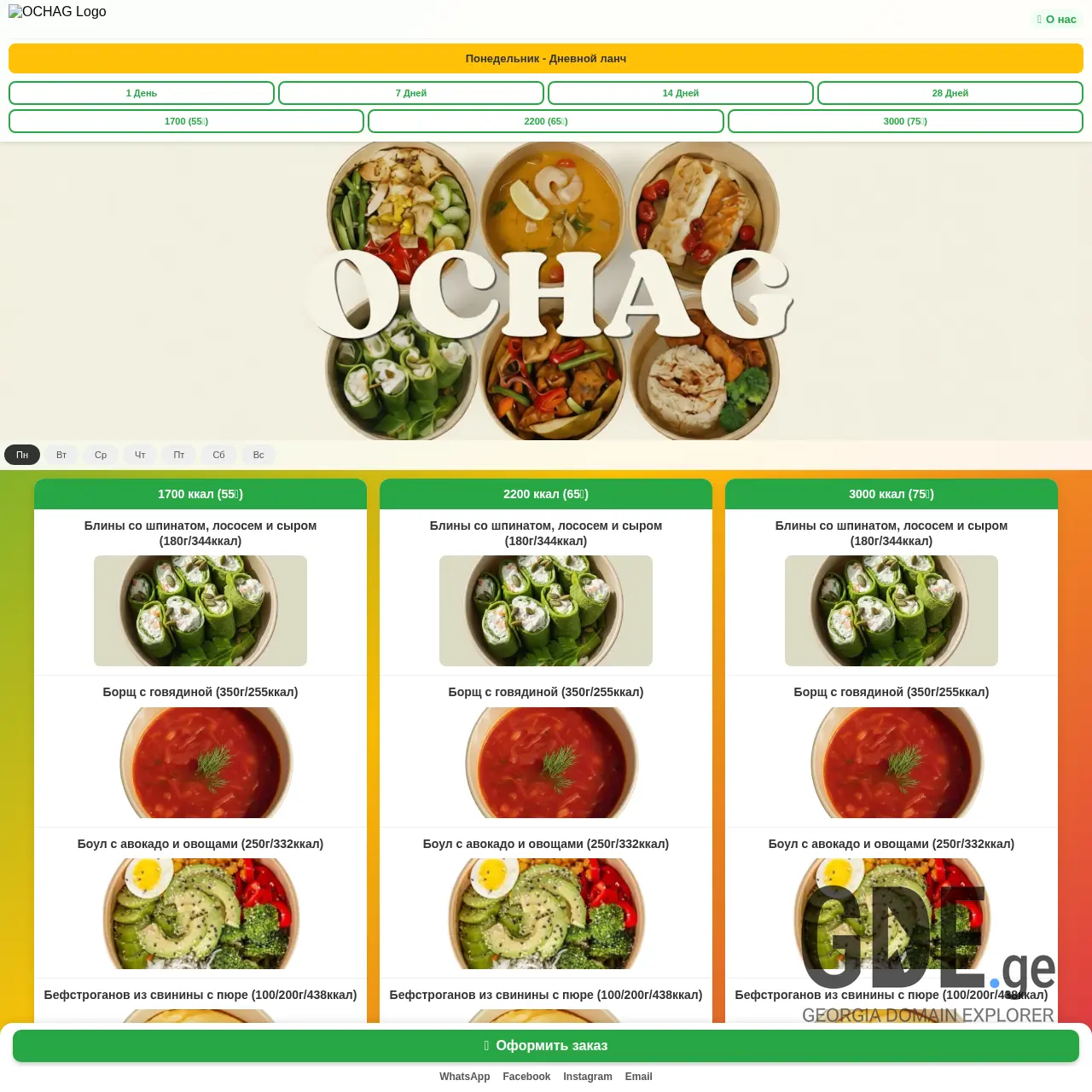 Screenshot of the site ochag.ge at 2026-02-02