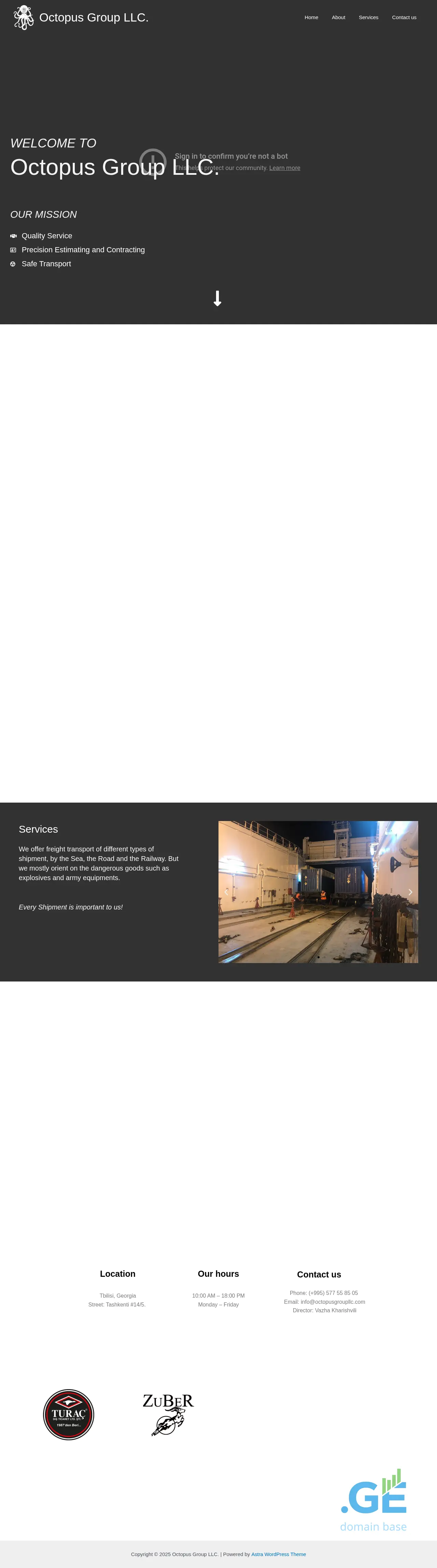 Screenshot of the site octopusgroup.ge at 2025-09-16