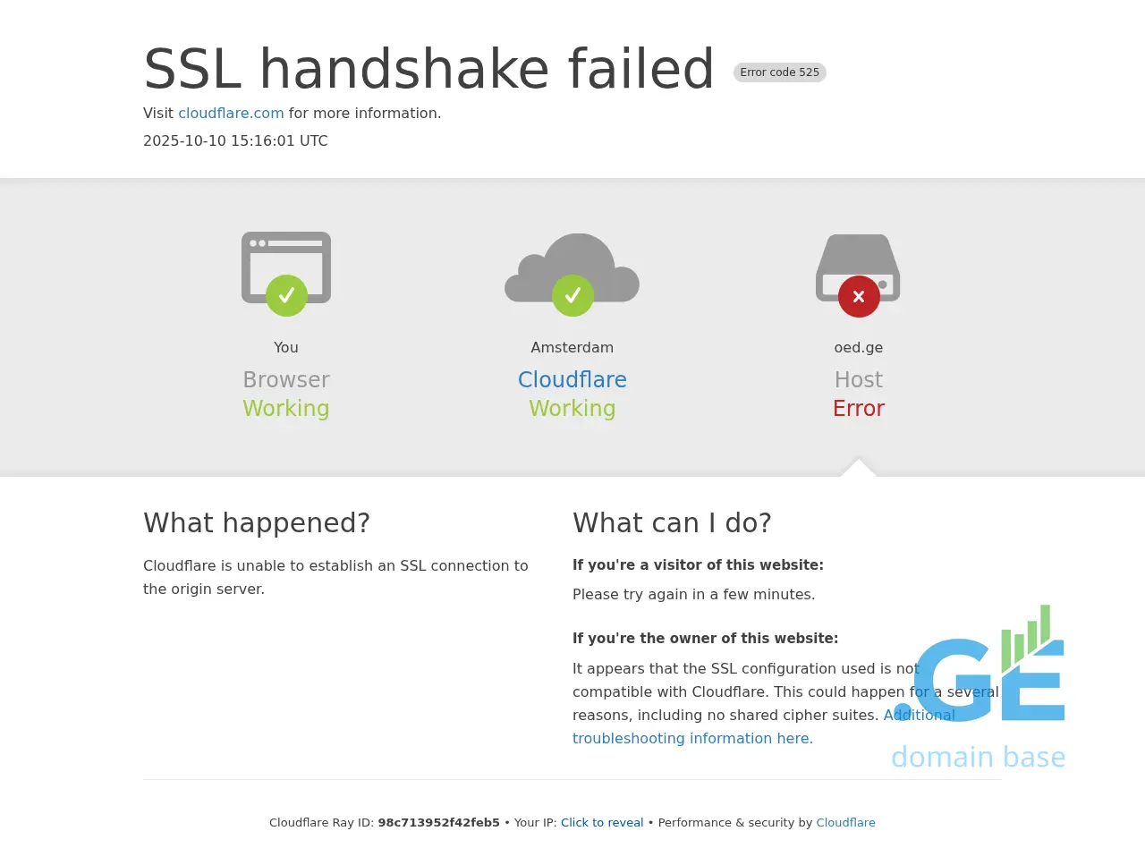 Screenshot of the site oed.ge