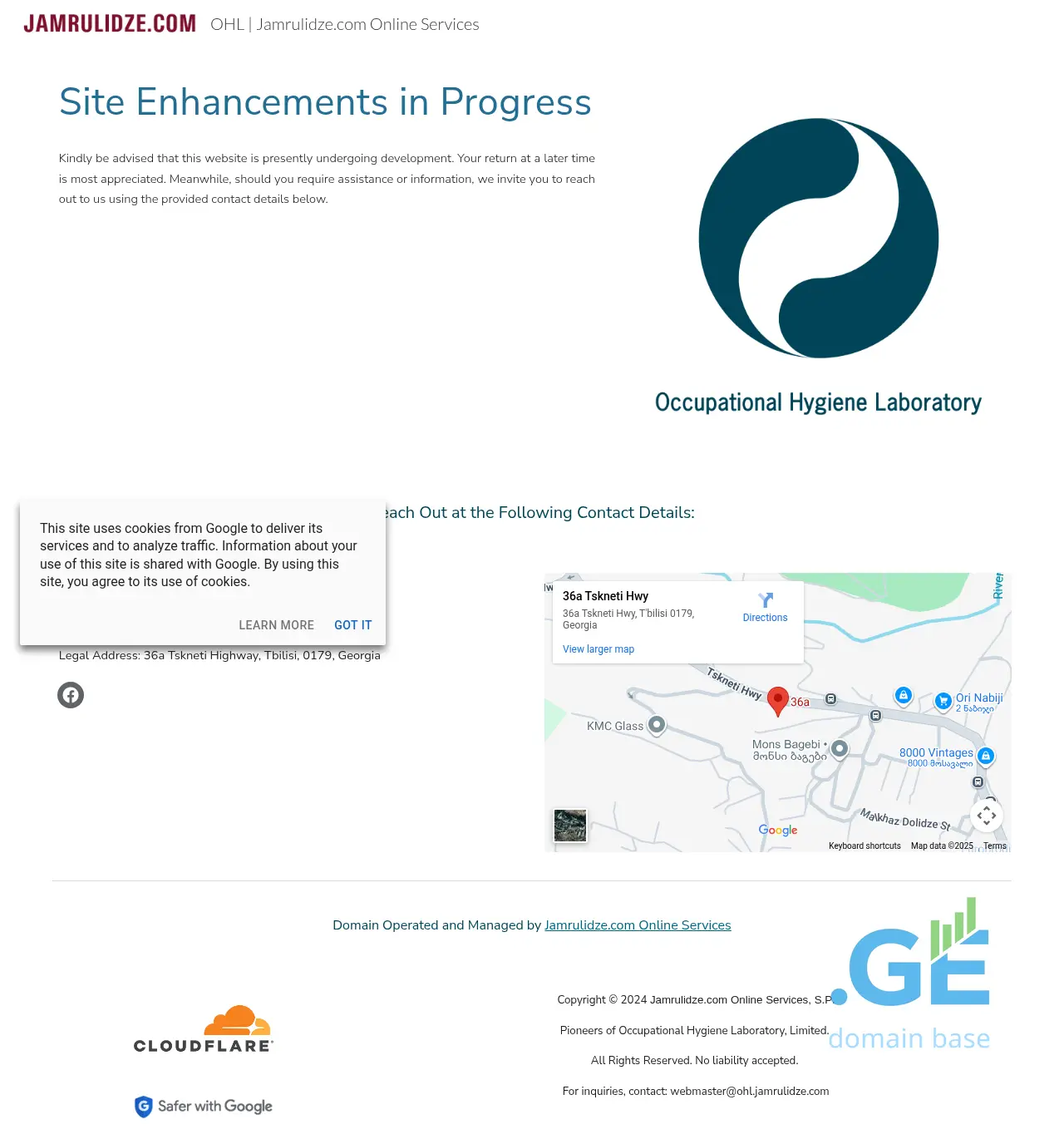 Screenshot of the site ohl.ge