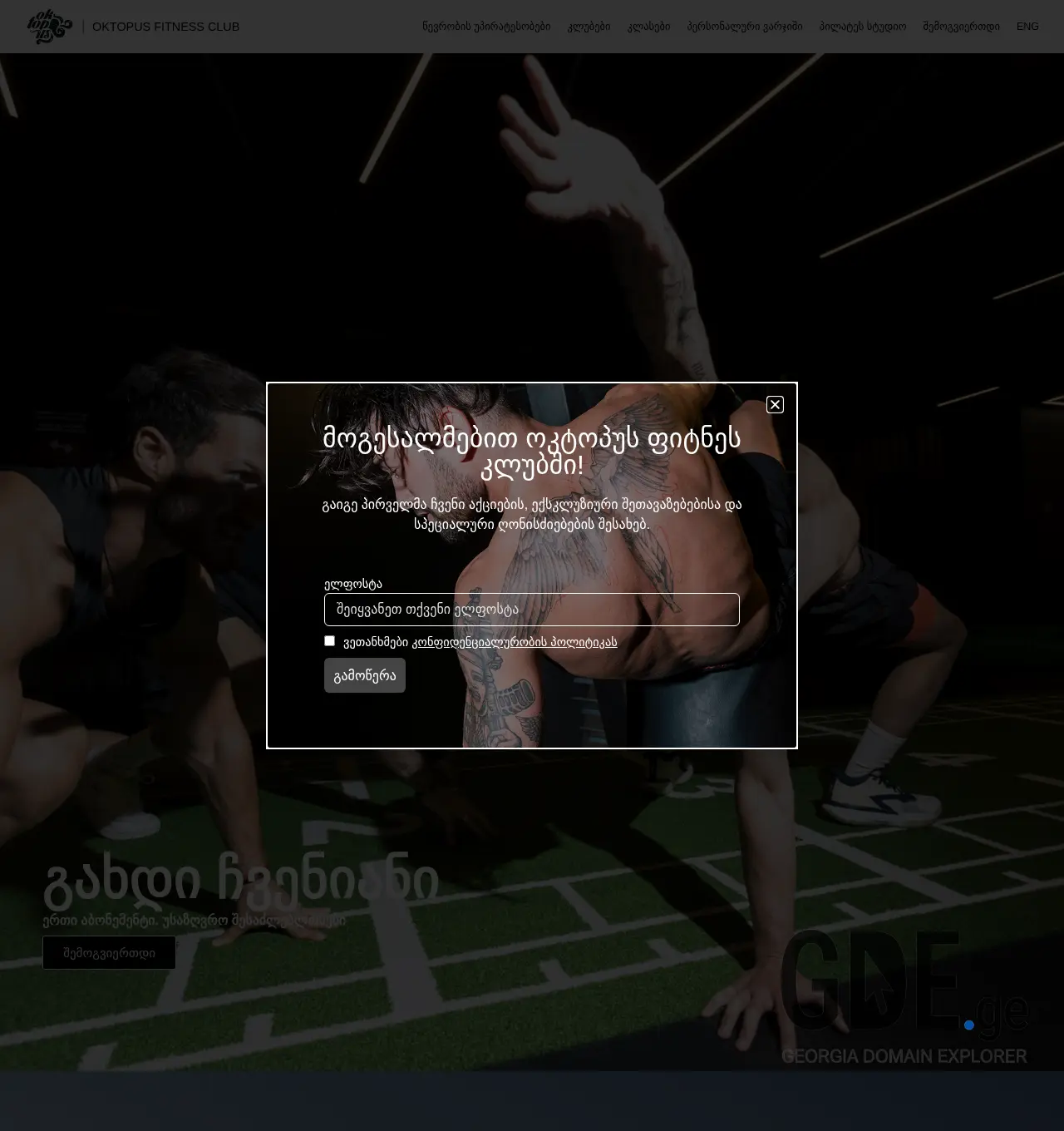Screenshot of the site oktopus.ge at 2025-12-01