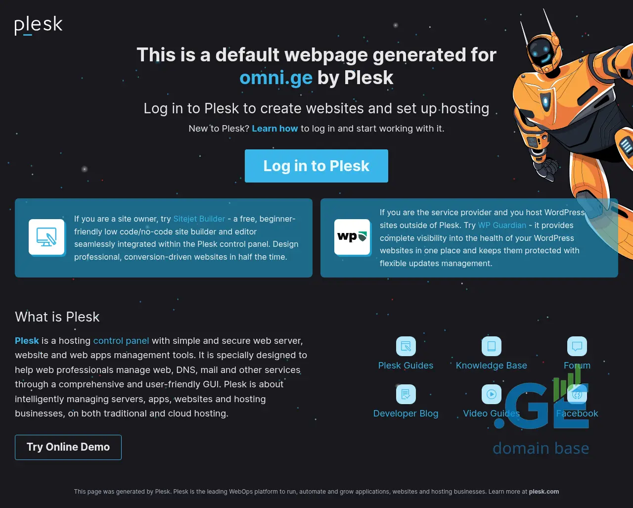 Screenshot of the site omni.ge