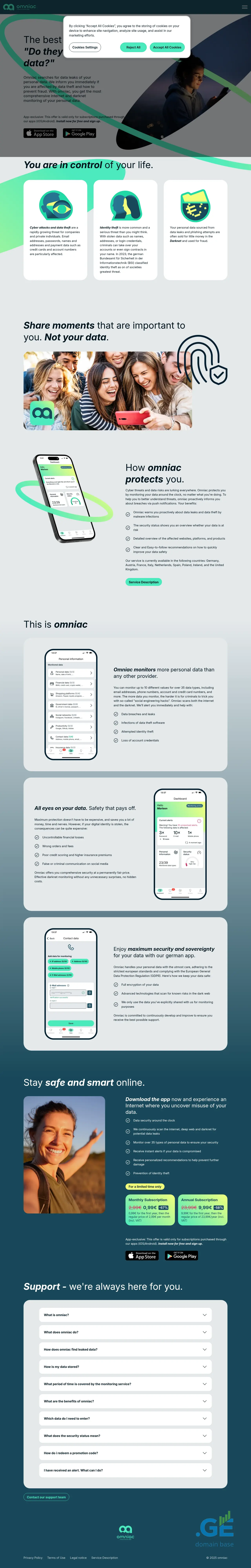 Screenshot of the site omniac.ge