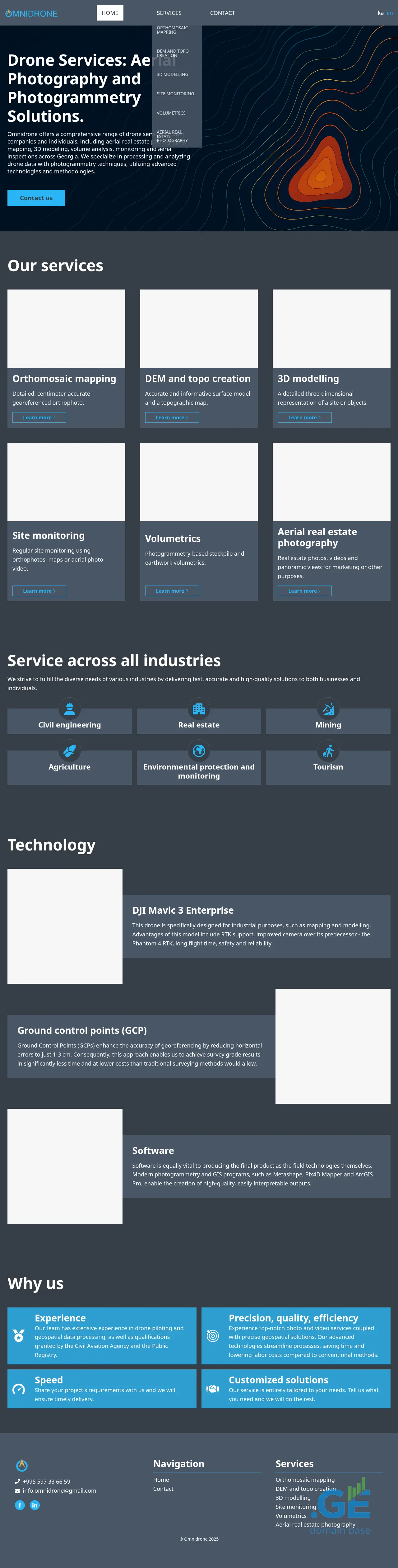Screenshot of the site omnidrone.ge