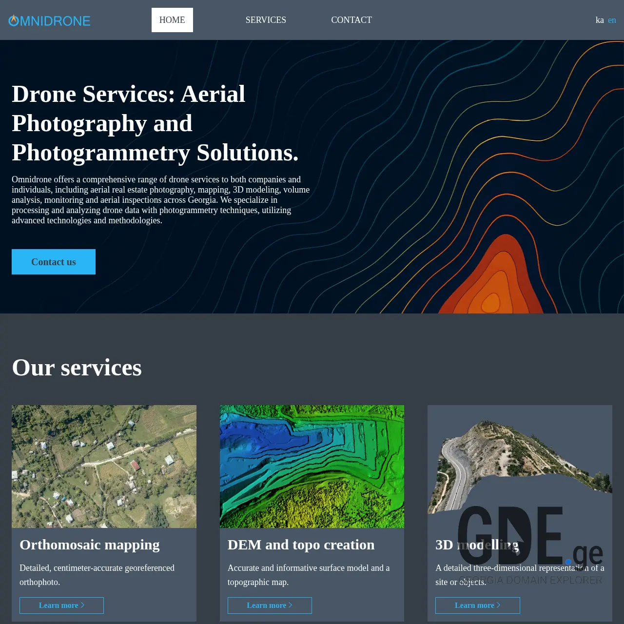 Screenshot of the site omnidrone.ge at 2025-12-12