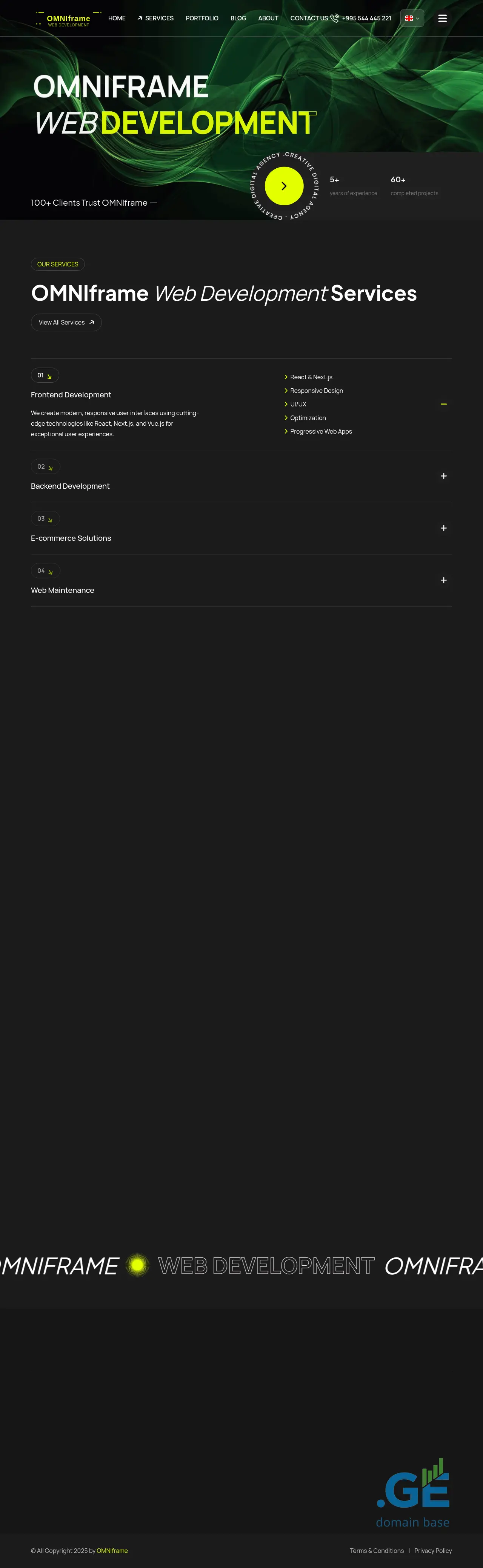 Screenshot of the site omniframe.ge