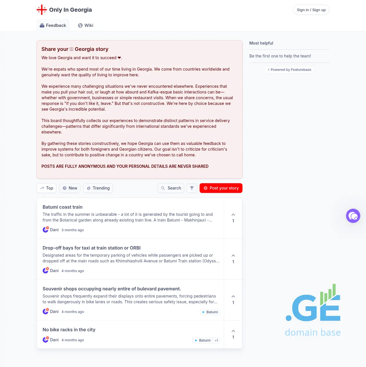 Screenshot of the site onlyingeorgia.ge