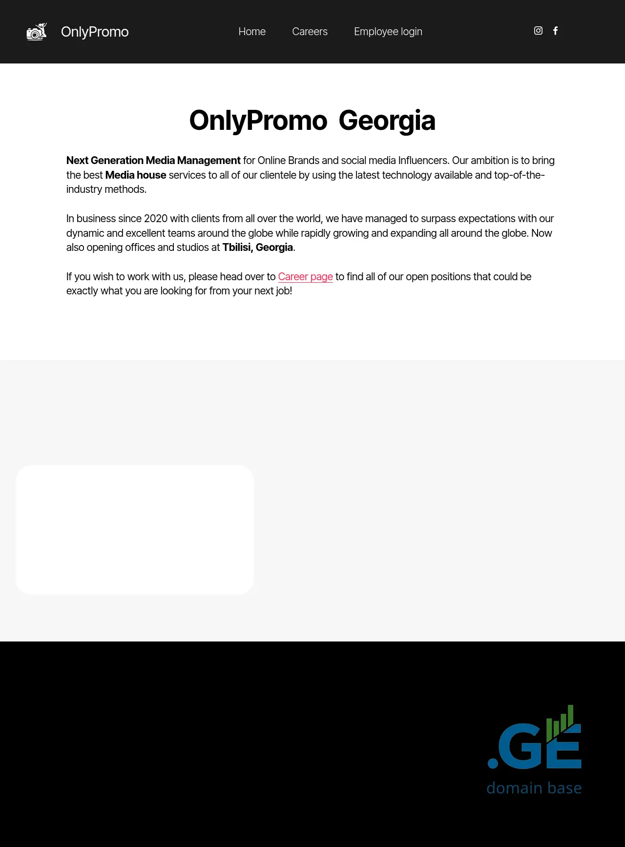 Screenshot of the site onlypromo.ge