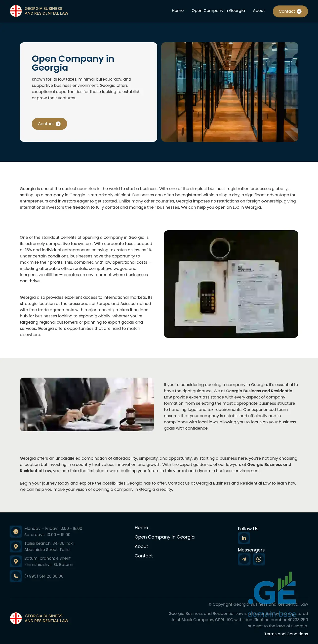 Screenshot of the site opencompanyingeorgia.ge