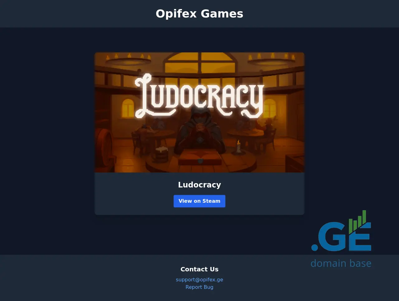 Screenshot of the site opifex.ge