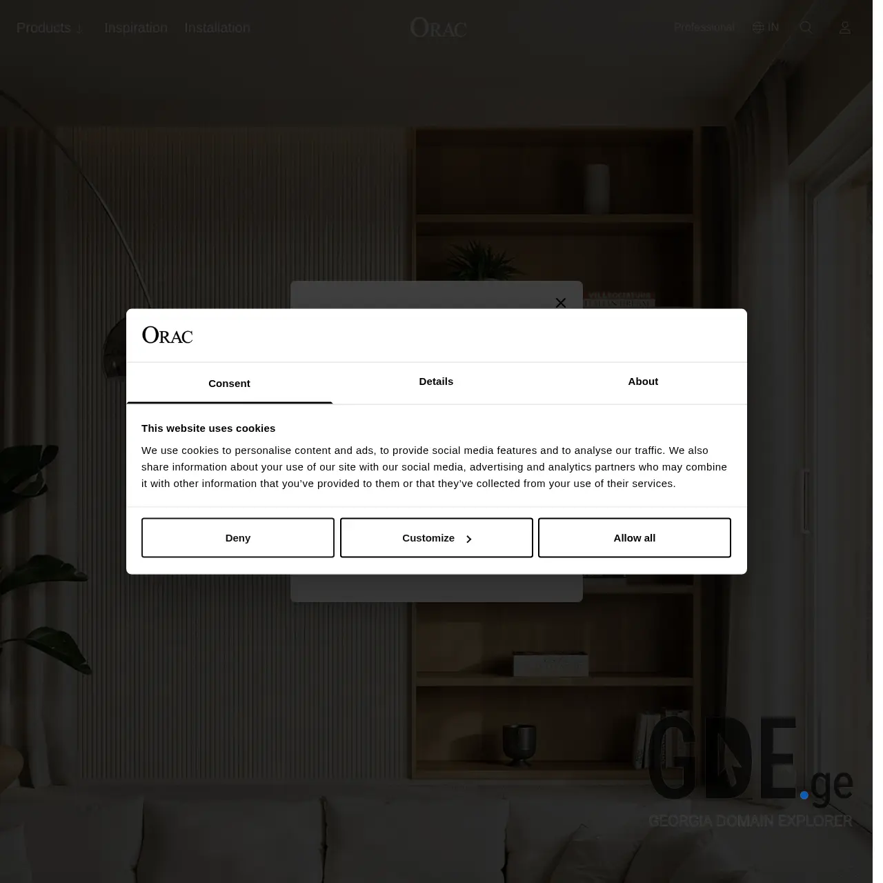 Screenshot of the site oracdecor.ge at 2025-12-11