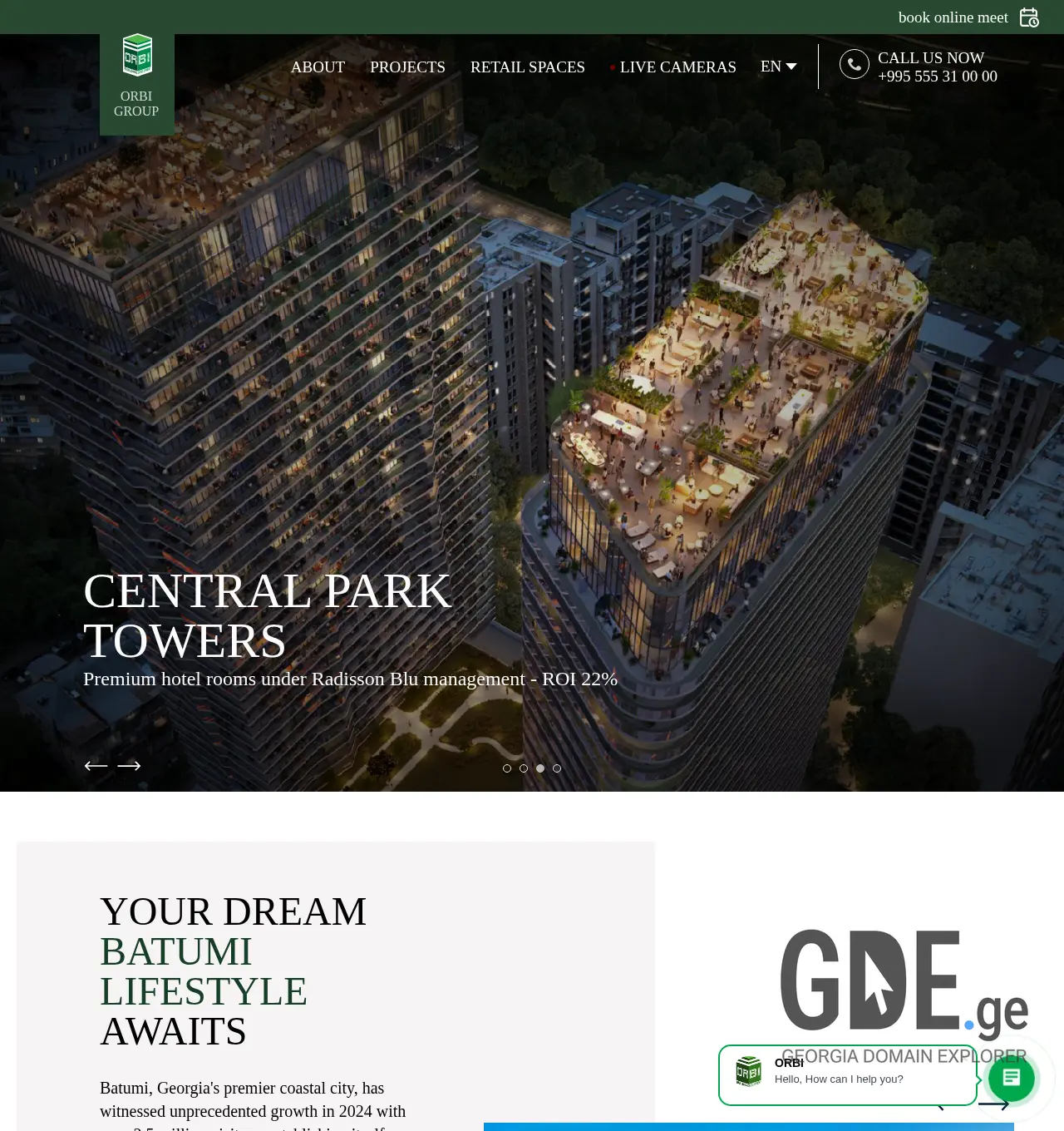 Screenshot of the site orbi.ge at 2025-12-01