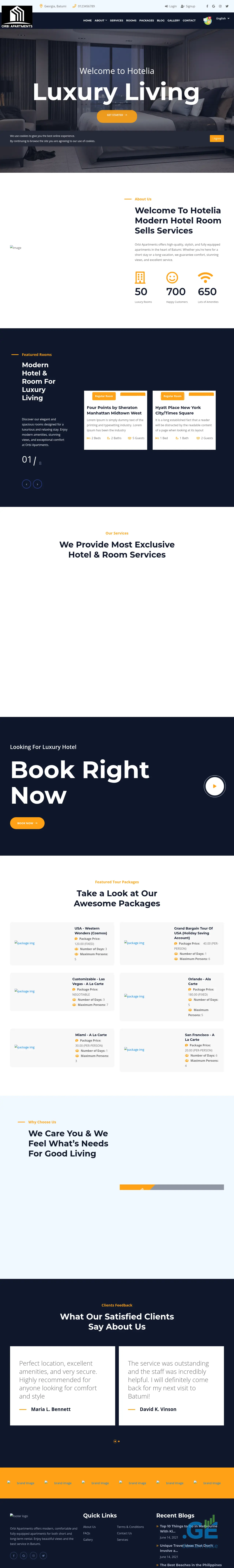 Screenshot of the site orbiapartments.ge