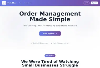 Screenshot of orderflow.ge