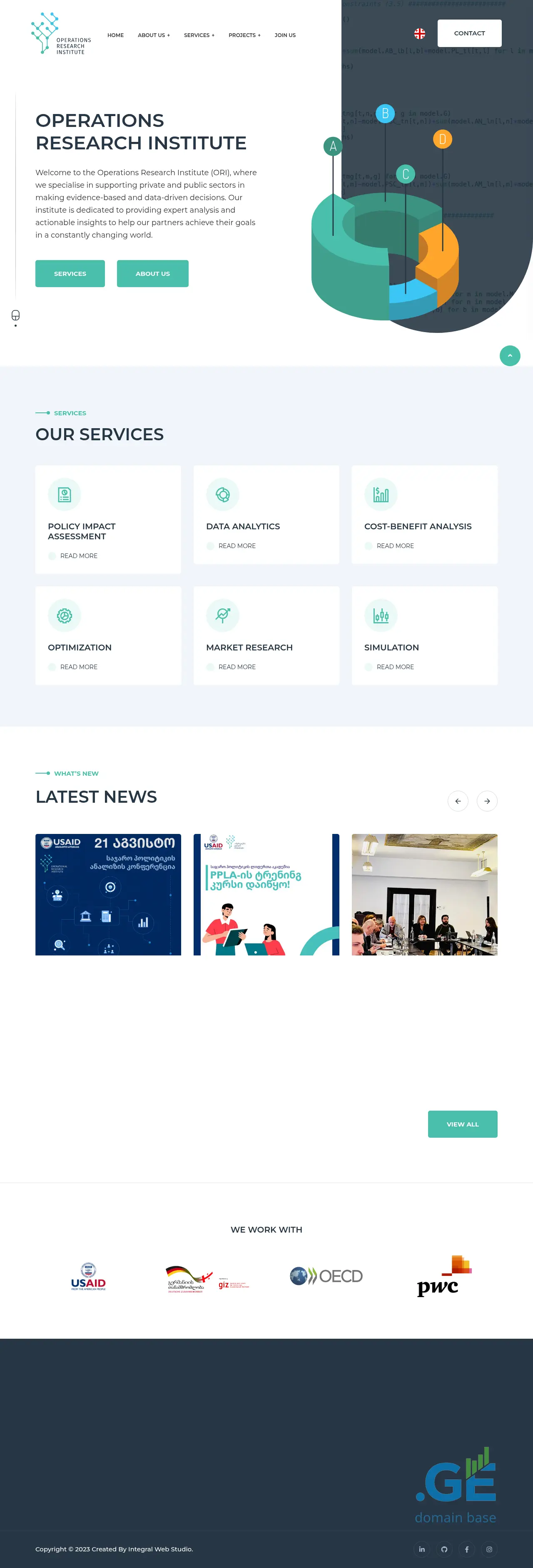 Screenshot of the site orinstitute.ge