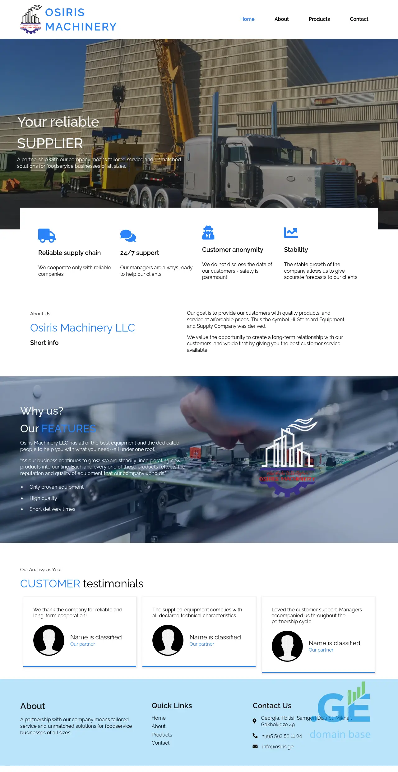 Screenshot of the site osiris.ge