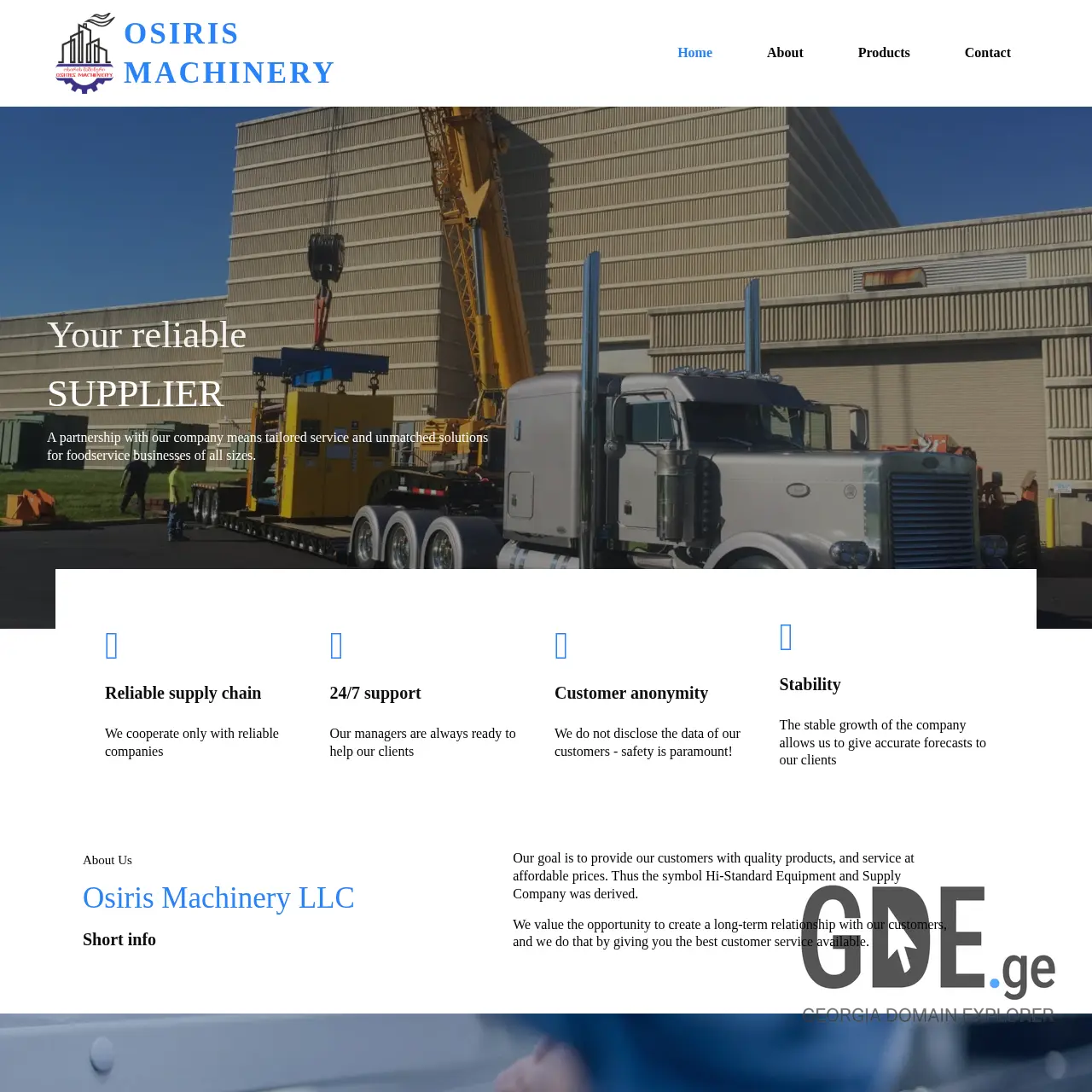 Screenshot of the site osiris.ge at 2025-12-11