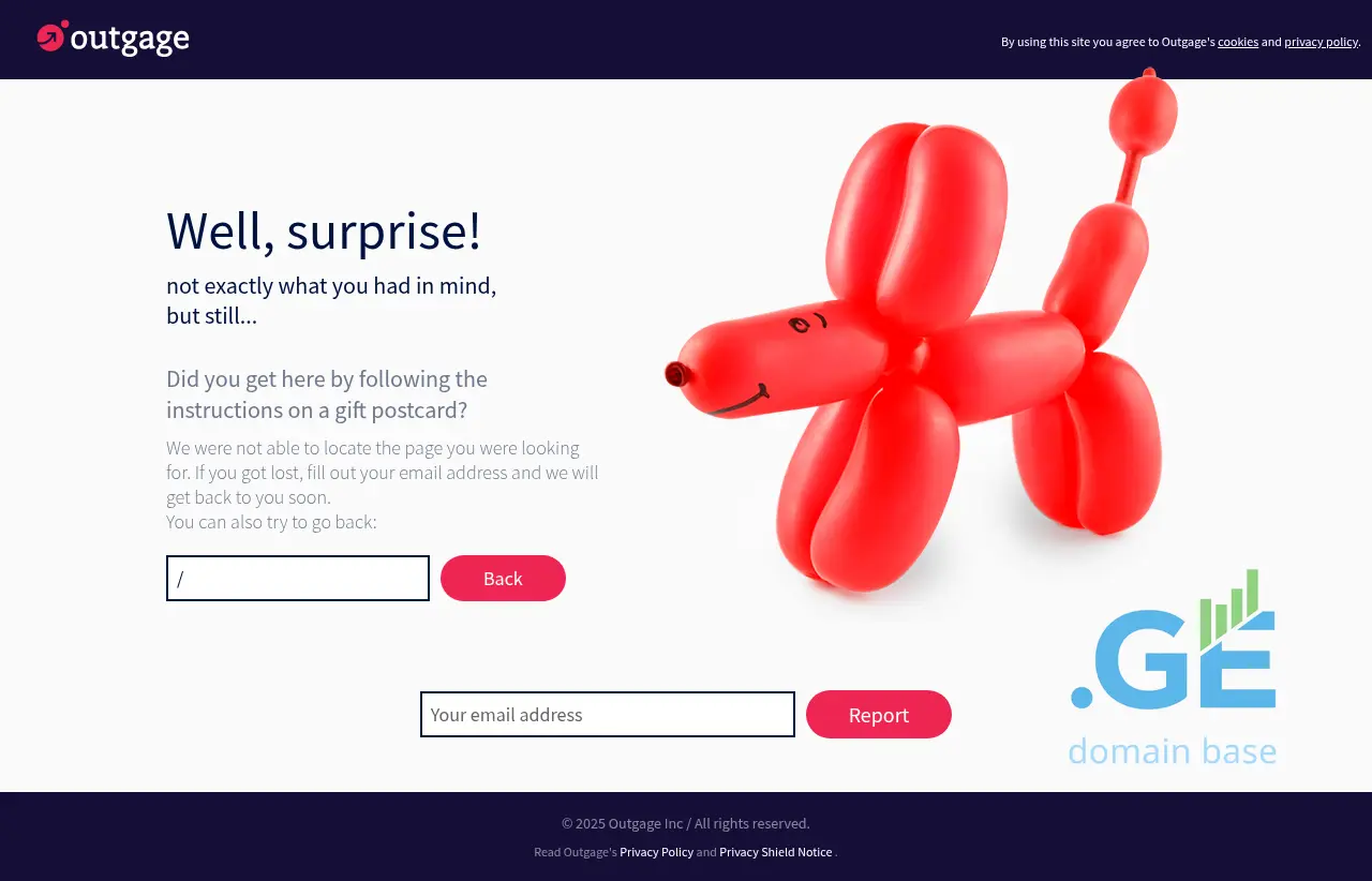 Screenshot of the site outga.ge at 2025-09-16