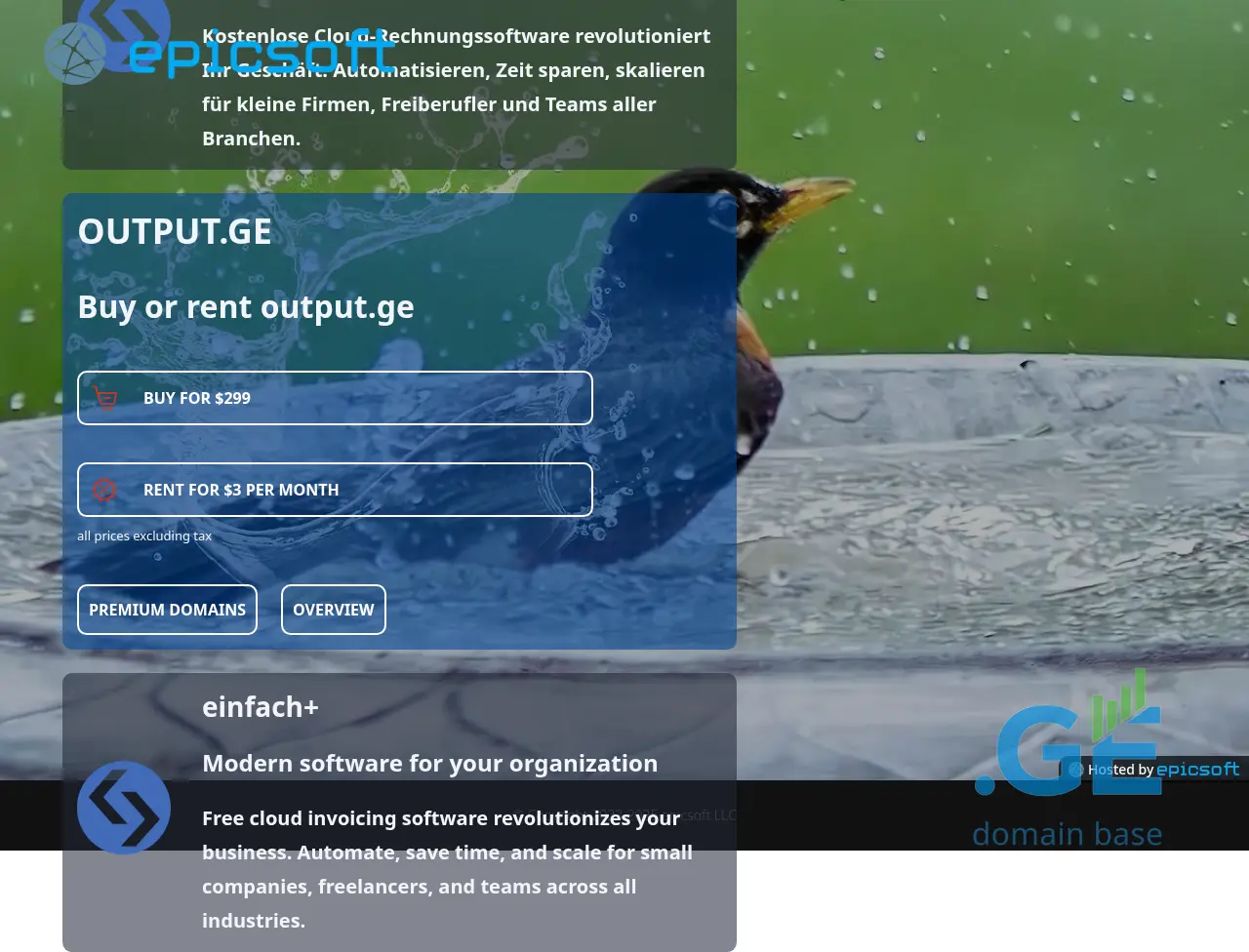 Screenshot of the site output.ge