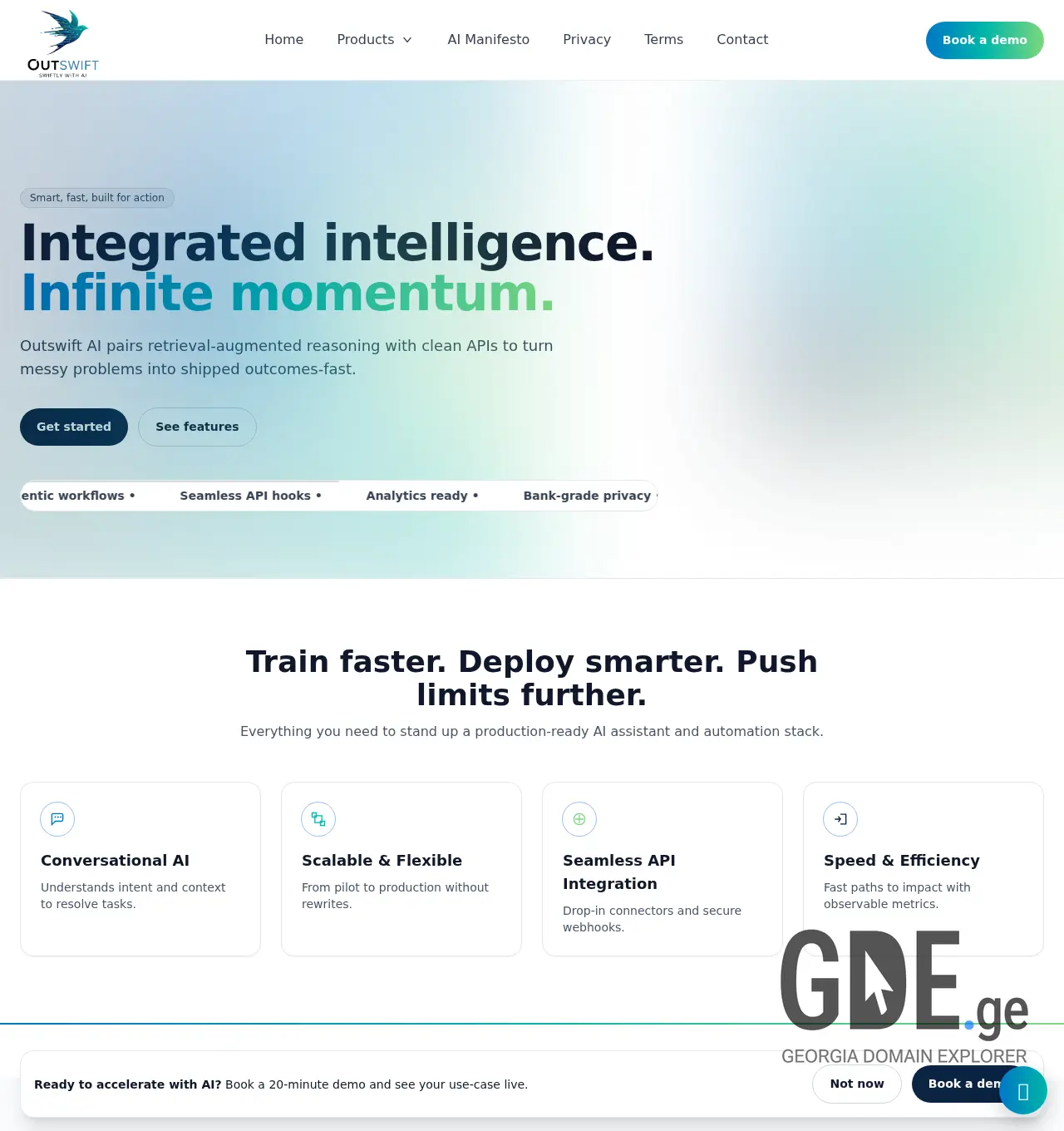 Screenshot of the site outswift.ge at 2025-12-06