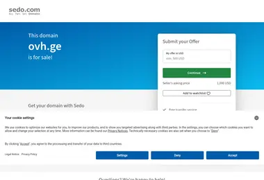 Screenshot of ovh.ge