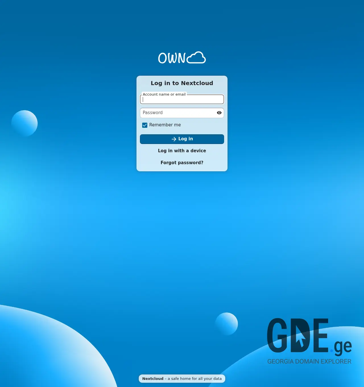 Screenshot of the site owncloud.ge at 2025-12-03