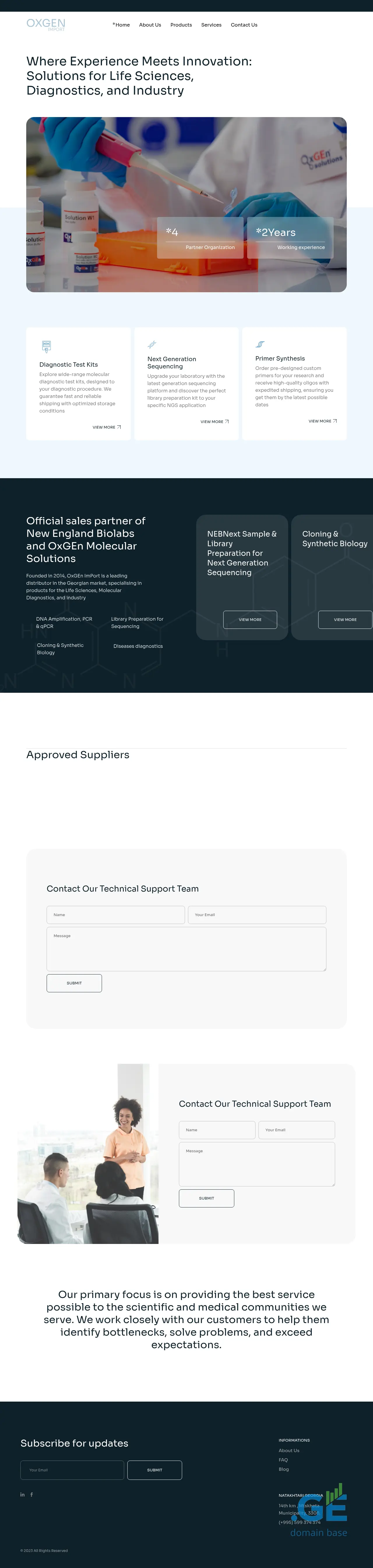Screenshot of the site oxgenimport.ge