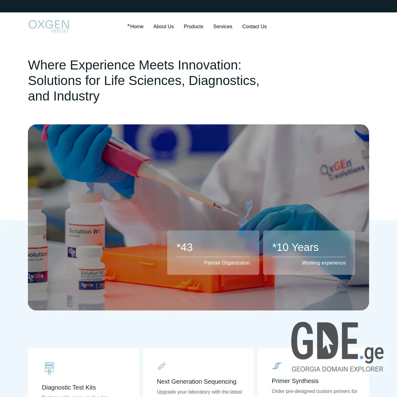 Screenshot of the site oxgenimport.ge at 2025-12-12