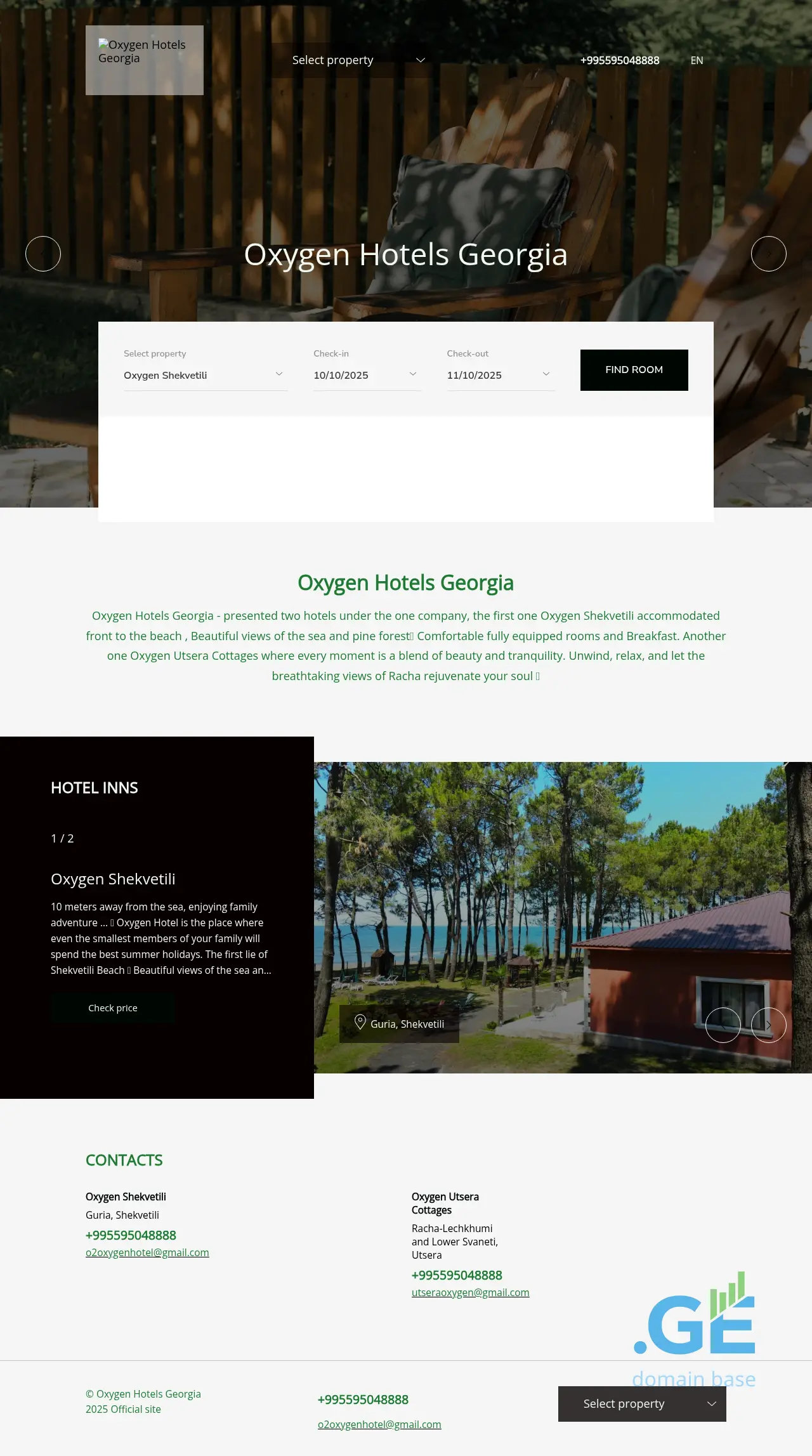 Screenshot of the site oxygengeorgia.ge