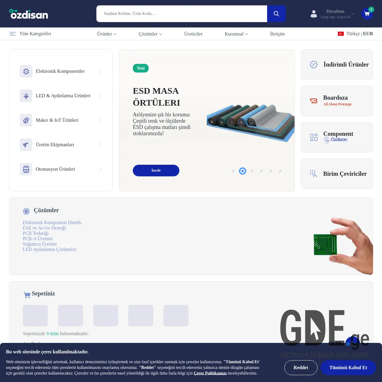 Screenshot of the site ozdisan.ge at 2026-02-26