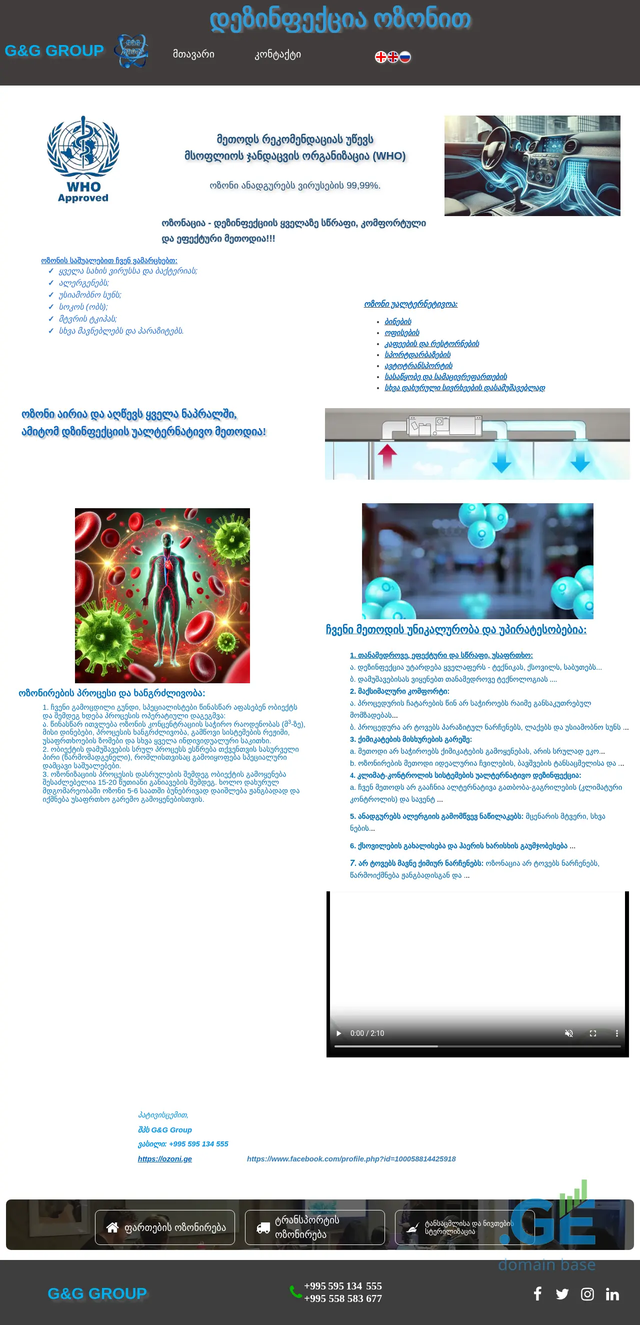 Screenshot of the site ozoni.ge