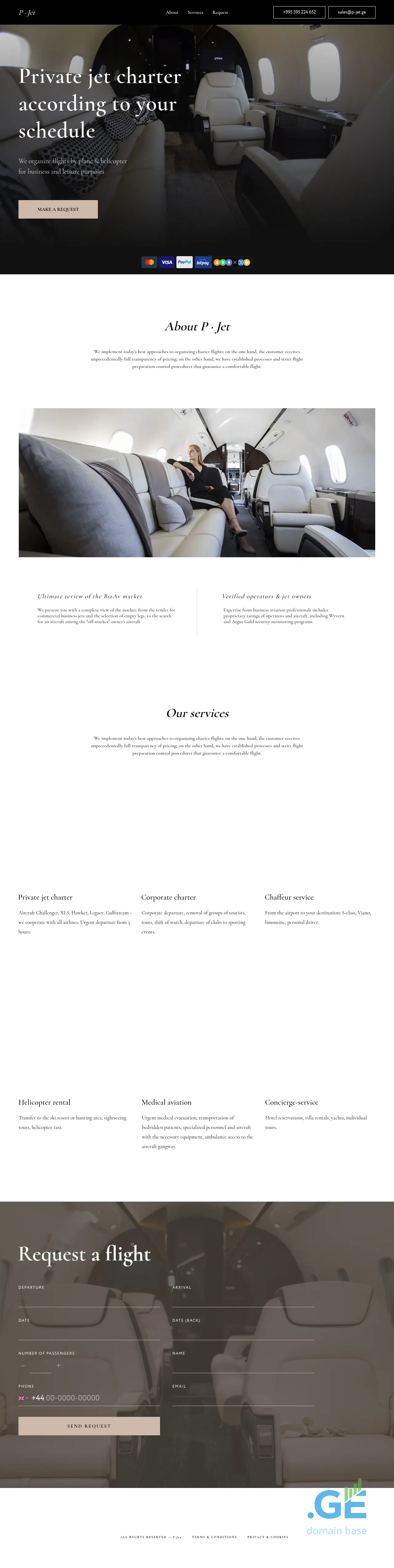 Screenshot of the site p-jet.ge