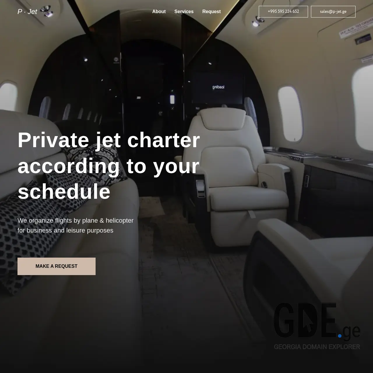 Screenshot of the site p-jet.ge at 2025-12-12
