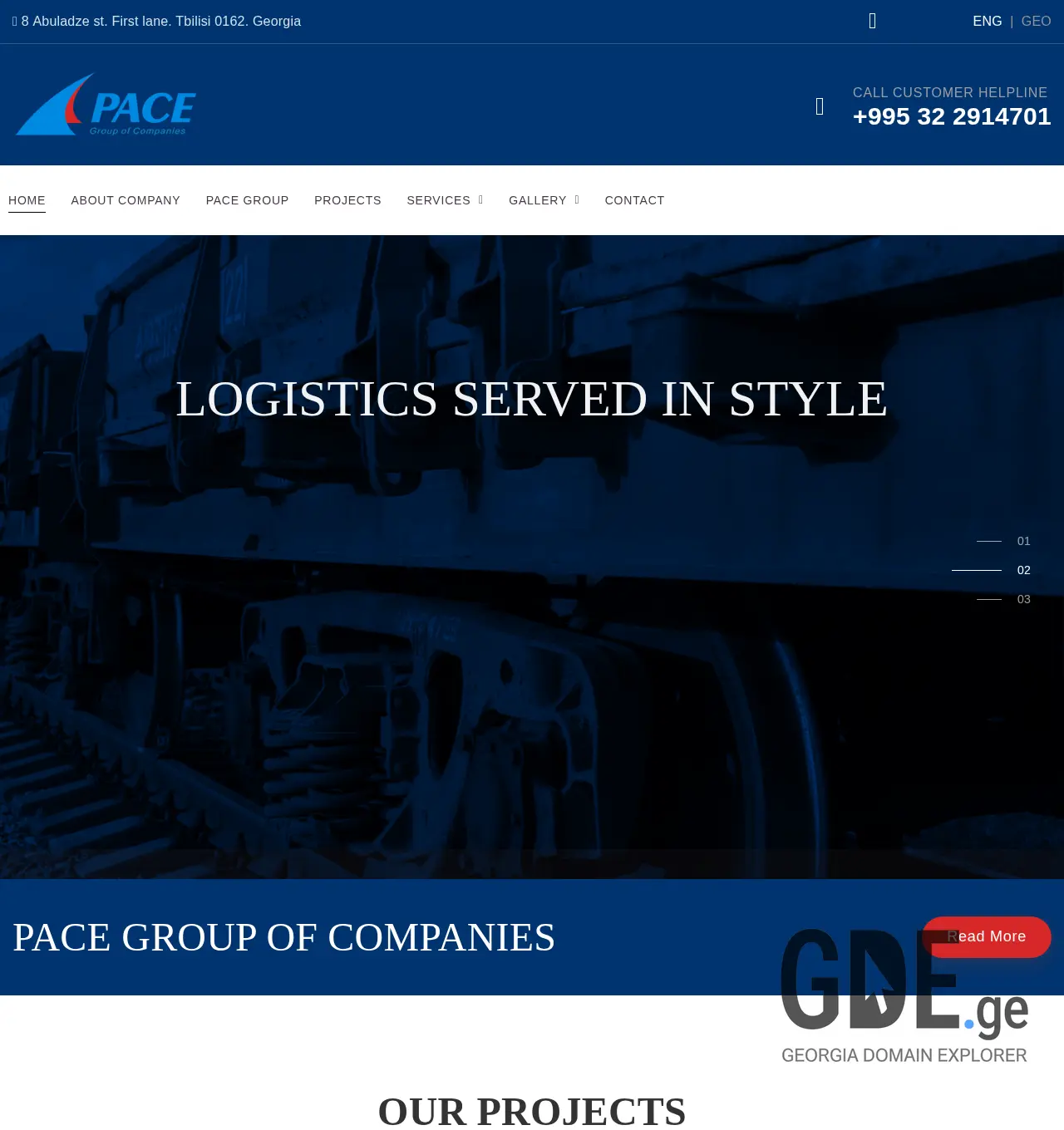 Screenshot of the site pace.ge at 2025-11-29