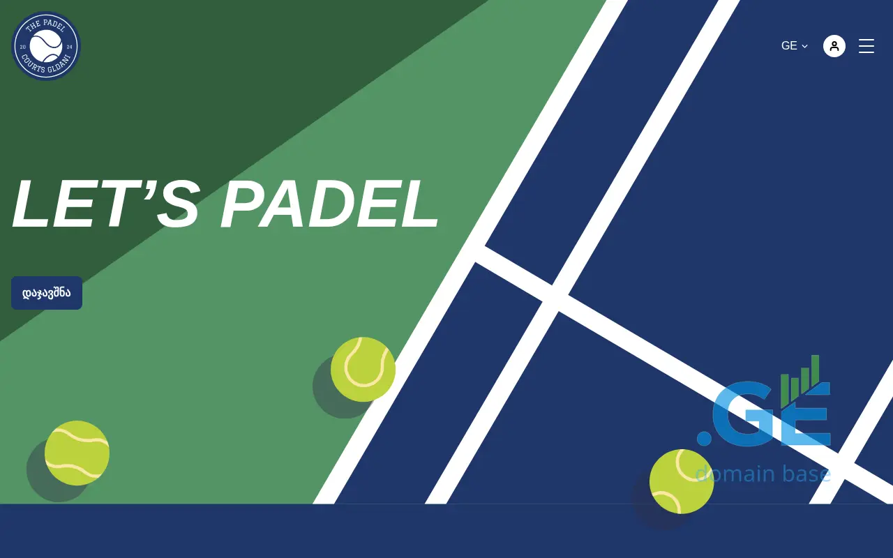 Screenshot of the site padelgldani.ge