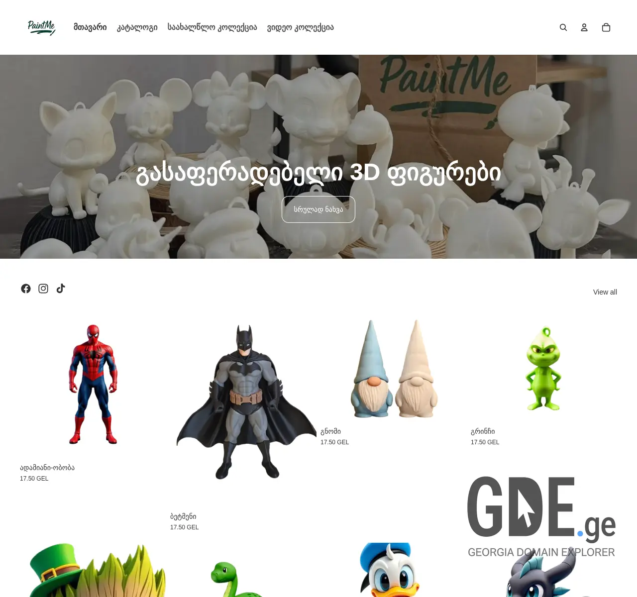 Screenshot of the site paintme.ge at 2025-11-24