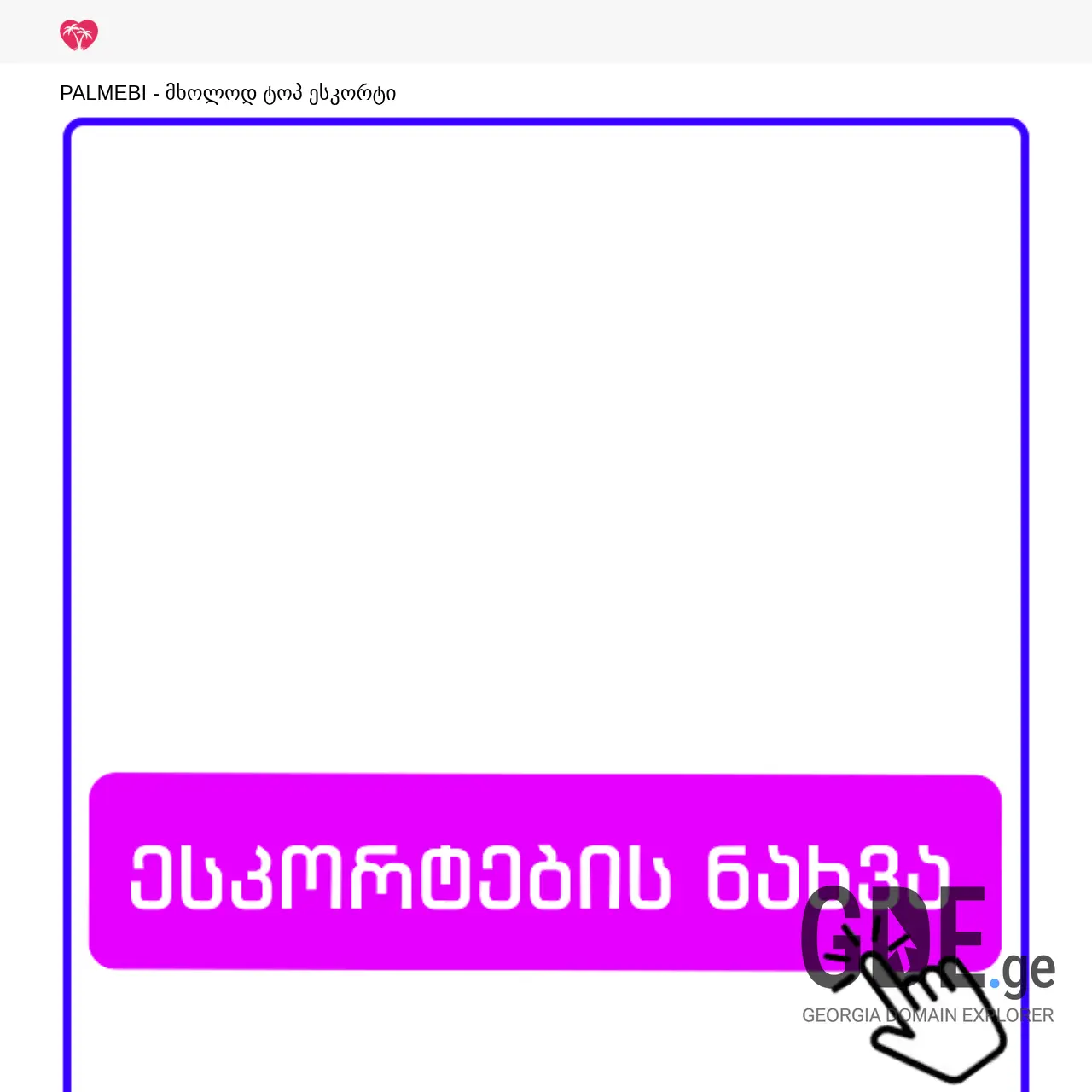 Screenshot of the site palmebi1.ge at 2025-12-11