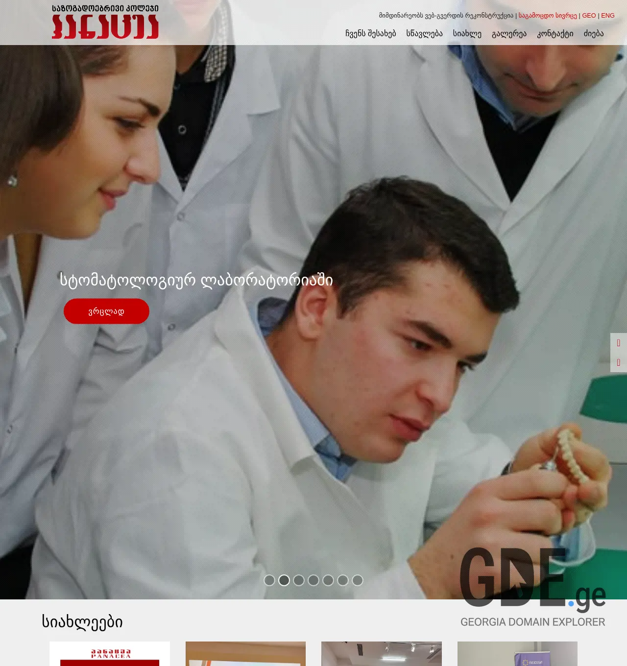 Screenshot of the site panacea.edu.ge at 2025-11-29
