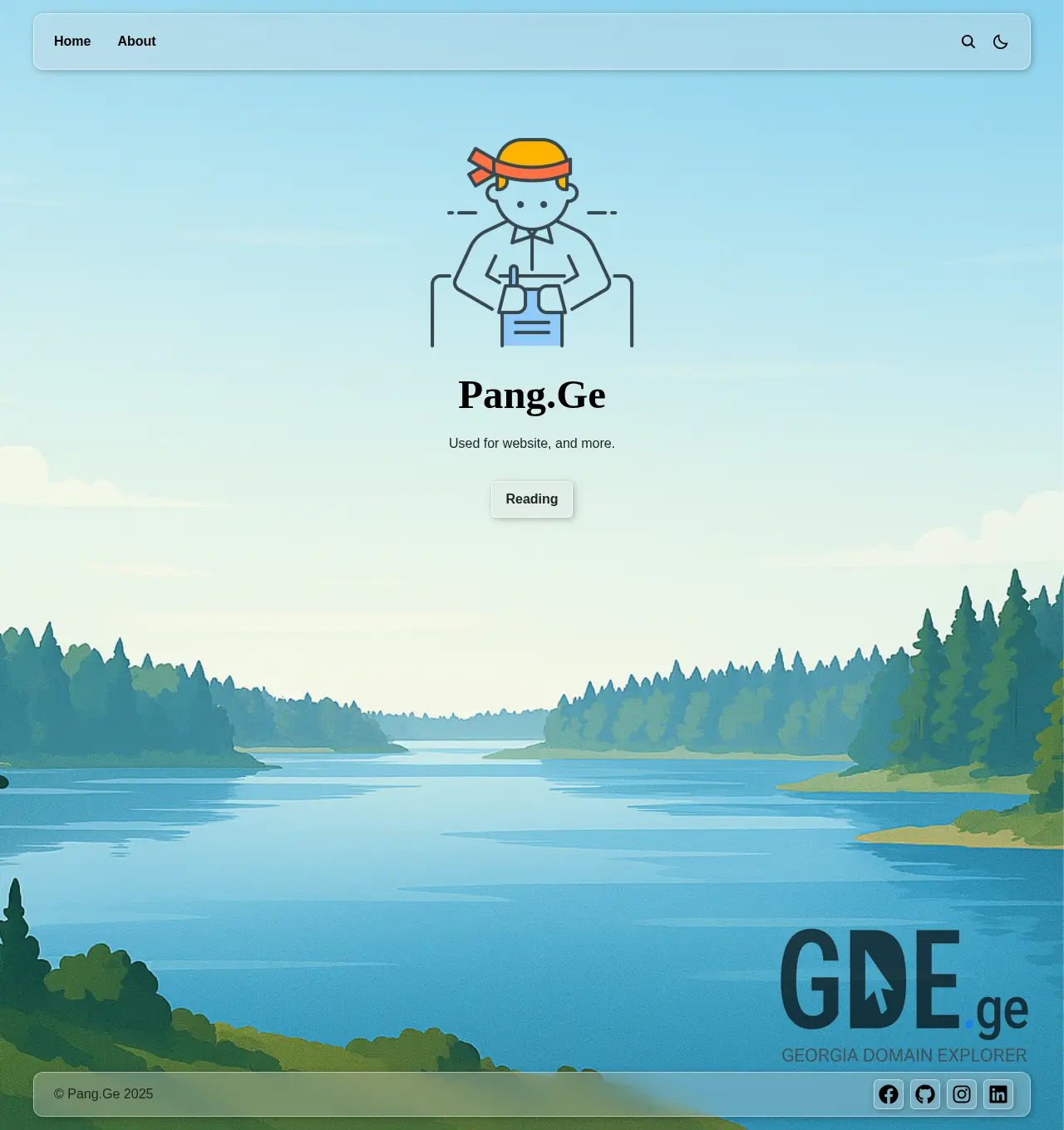 Screenshot of the site pang.ge at 2025-12-01